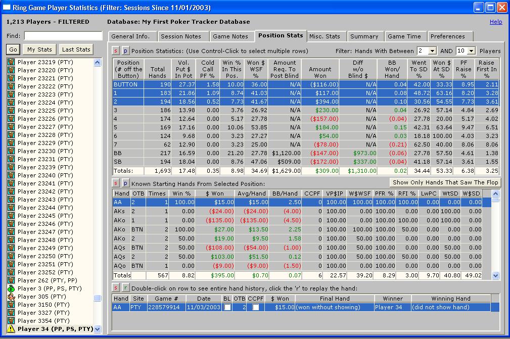 Find poker player statistics club poker 95 forum